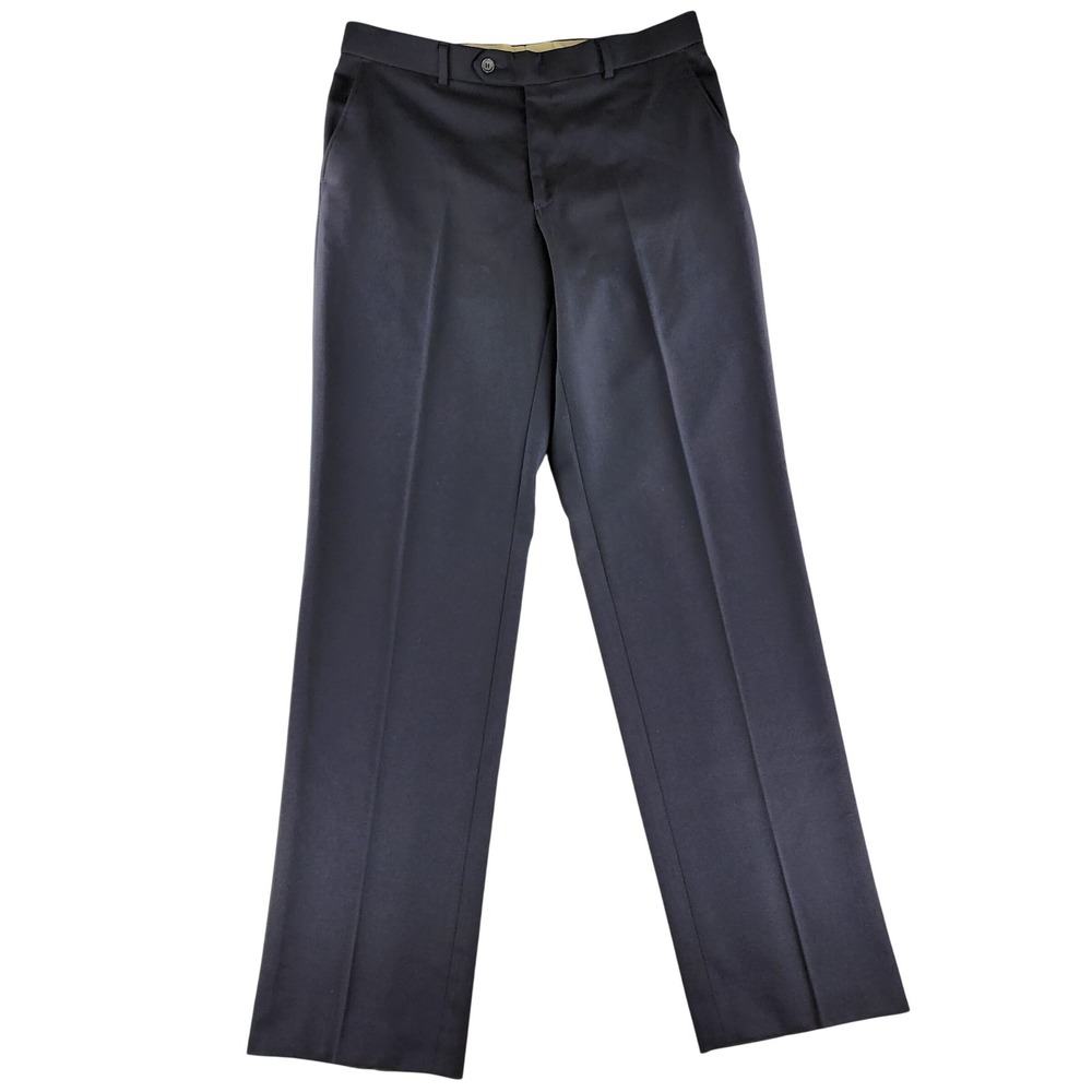 Le 31 Dress Pants Mens 34‎ Navy Blue Straight Fit 97%Wool Trousers